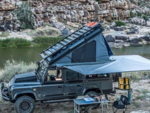 ALU-CAB 270° MARKISE HALTERUNG FÜR ALU-CAB HUBDACH LAND ROVER DEFENDER LINKS
